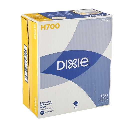 DIXIE(R) H700 DISPOSABLE FOODSERVICE TOWELS BY GP PRO (GEORGIA-PACIFIC), BLUE & BLUE STRIPE, 150 TOW