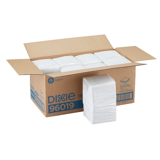 DIXIE(R) 1/4-FOLD 1-PLY BEVERAGE NAPKIN BY GPPRO (GEORGIA-PACIFIC), 9.5? X 9.5?, WHITE,   ,000 NAPKI