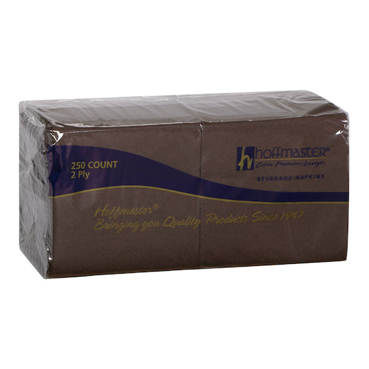 NAPKIN, BEVERAGE CHOCOLATE 9.5 X 9.5 2 PLY 1/4 FOLD