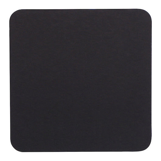 COASTER, PULPBOARD LIGHT WEIGHT BLACK 4 IN SQUARE