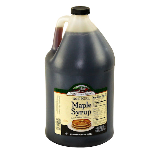 MAPLE GROVE 100% PURE GRADE A DARK ROBUST PURE MAPLE PANCAKE SYRUP BULK, 4 - 1 GA