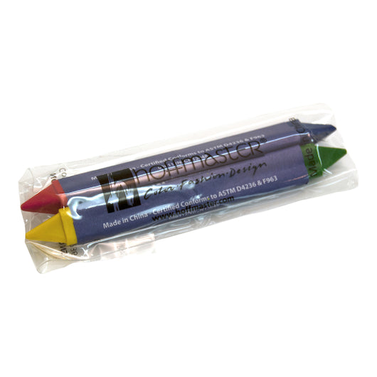 CRAYON, TRIANGULAR DOUBLE TIPPED RED/BLUE YELLOW/GREEN