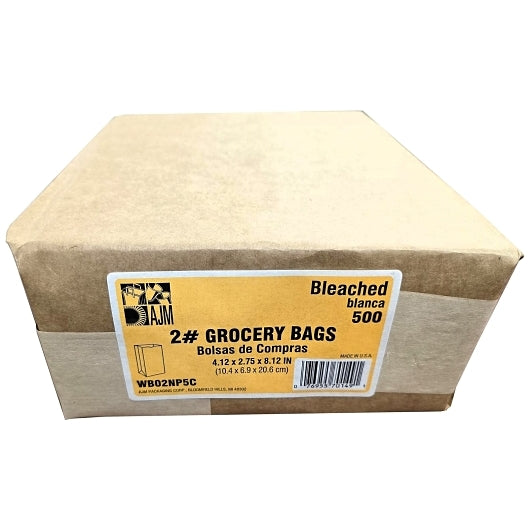 AJM 2# BLEACHED BAG, 1 - 500 CNT
