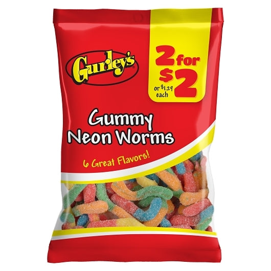 GURLEY'S BRITE WORMS GUMMY WORMS, 1