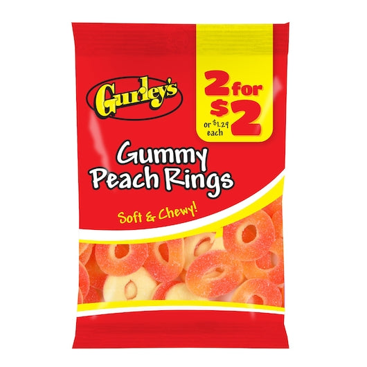 2 FOR $2 GUMMY PEACH RINGS 2-3 POUND TWO, 12 - 3.75 EA