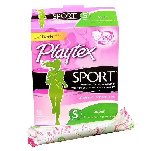 PLAYTEX SPORT PLASTIC SUPER UNSCENTED, 2 - 6 - 18 CNT