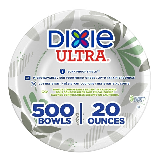 DIXIE ULTRA(R) 20 OUNCE HEAVY-WEIGHT PAPER BOWLS BY GP PRO (GEORGIA-PACIFIC), 4 PACKS / 125 COUNT PE