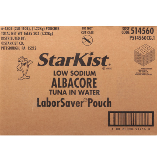 STARKIST LOW SODIUM WHITE ALBACORE TUNA IN WATER, 6 - 43  OZ