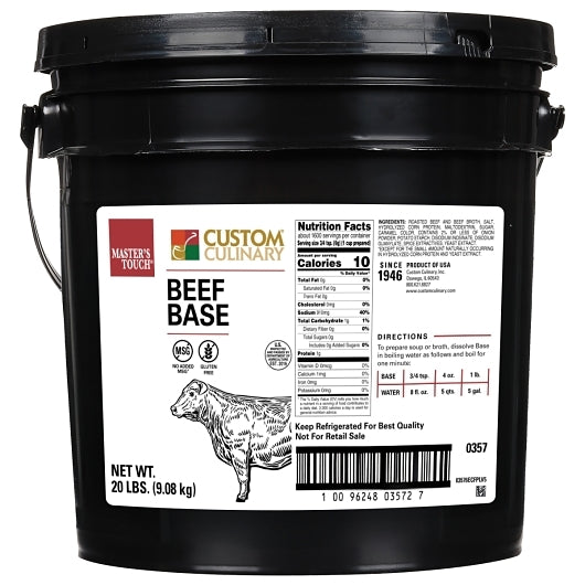 Custom Culinary Master's Touch Beef Base Gluten Free No MSG Added 20 LB Pail