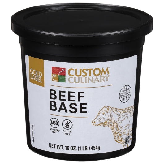 Custom Culinary Gold Label Beef Base Gluten Free No MSG Added 6 x 1 LB