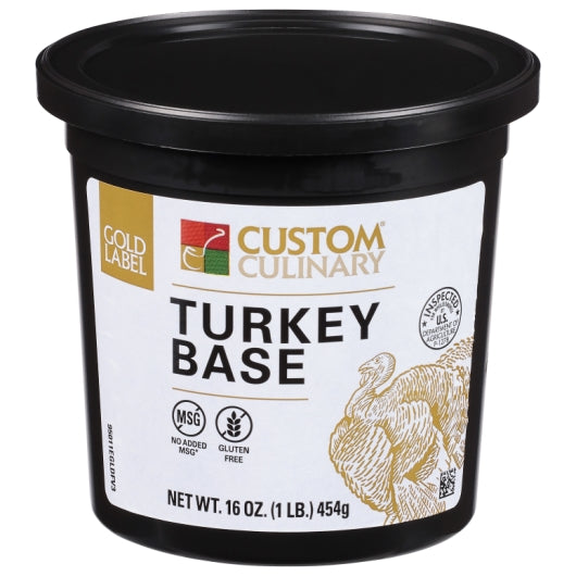 Custom Culinary Gold Label Turkey Base GlutenFree No MSG Added 6 x 1 LB