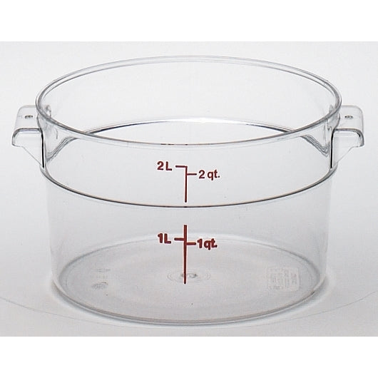 CAMBRO 2 QUART ROUND CLEAR MEASURING STORAGE CONTAINER, 1 - 12 EA