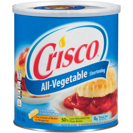 Crisco All-Vegetable Regular Shortening 48-Ounce Less fat
