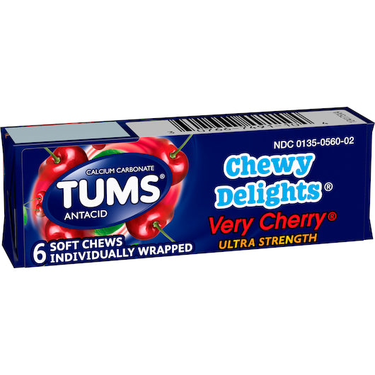 TUMS VERY CHEWY DELIGHTS CHERRY, 12 - 12 - 6 EA
