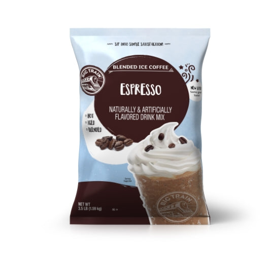 BIG TRAIN ESPRESSO BLENDED ICE COFFEE POWDERED DRINK MIX, 5 - 3.5 LB