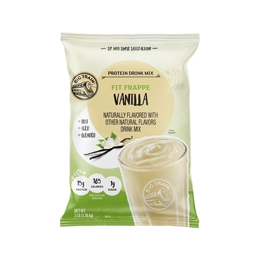 BIG TRAIN FIT FRAPPE VANILLA PROTEIN DRINK MIX, 4 - 3 LB