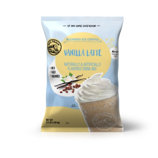BIG TRAIN VANILLA LATTE BLENDED ICE COFFEE MIX, 5 - 3.5 LB