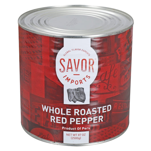 SAVOR IMPORTS ROASTED WHOLE RED PEPPER, 6 - 3KG