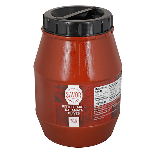 SAVOR IMPORTS LARGE PITTED KALAMATA OLIVES BULK, 4 - 7.27 LB