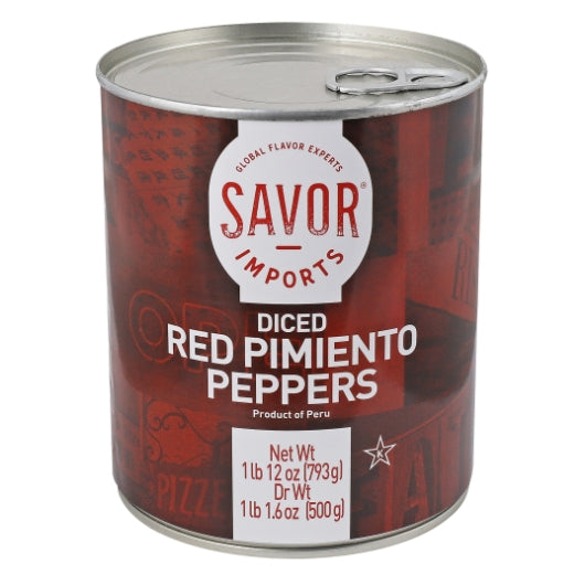 SAVOR IMPORTS RED PIMENTO PEPPERS, 12 - 28 OZ