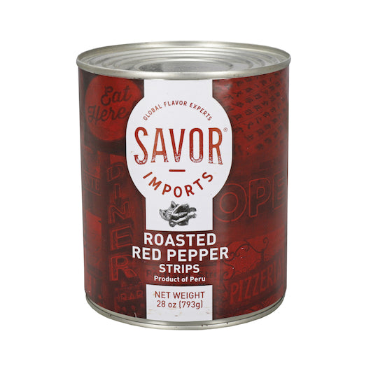 SAVOR IMPORTS ROASTED RED PEPPER STRIPS, 12 -28 OZ