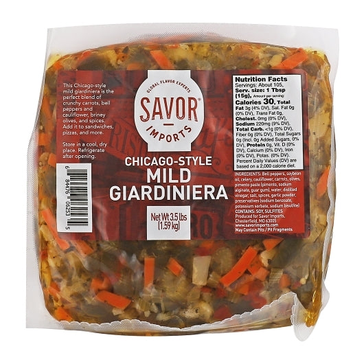SAVOR IMPORTS CHICAGO STYLE MILD GIARDINIERA,7 - 3.5 LB