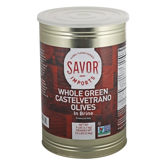 SAVOR IMPORTS WHOLE GIANT GREEN CASTELVETRANOOLIVES GIANT IN BRINE, 2 - 5.5 LB