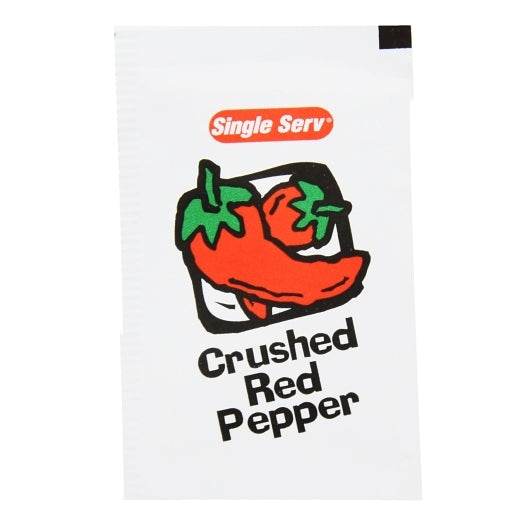 SINGLE SERV CRUSHED RED PEPPERS SEASONING PACKETS, 200 - 1 GR