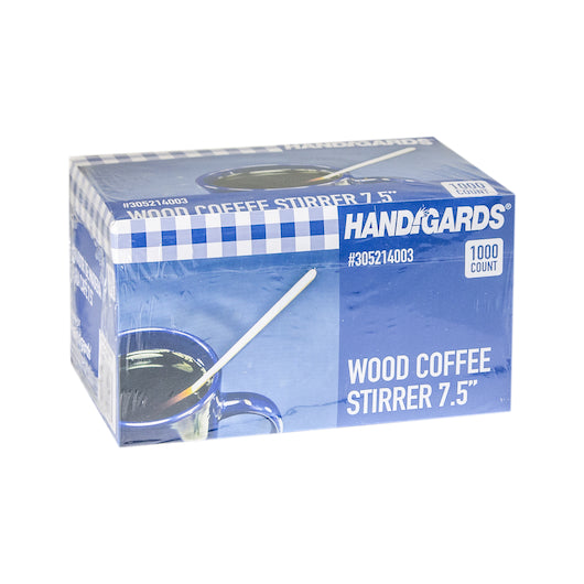HANDGARDS 7.5 INCH WOOD COFFEE STIRRER, 5 - 1000 - 1000 EA