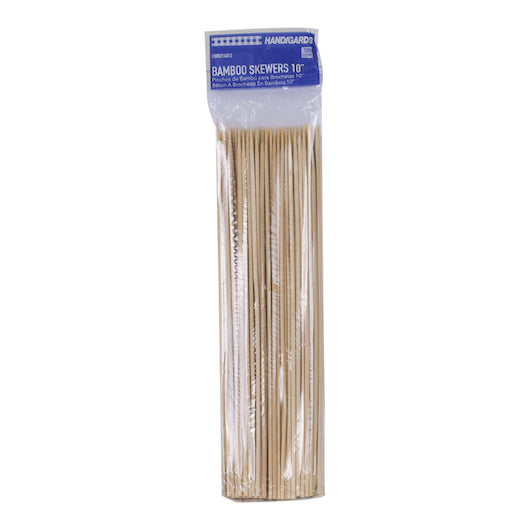 HANDGARDS 10 INCH BAMBOO SKEWER, 100 PER BAG,10 - 10 - 100 EA
