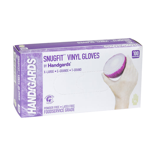 HANDGARDS SNUGFIT POWDER FREE EXTRA LARGE VINYL GLOVE, 4 - 100 - 1 EA