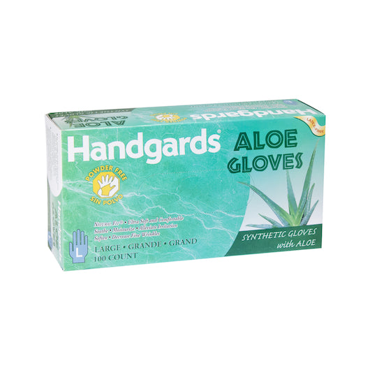 HANDGARDS ALOE POWDER FREE LARGE SYNTHETIC GLOVES, 4 - 100 - 100 EA