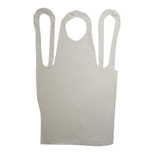 VALUGARDS APRON ECONOMY POLY WHITE EMBOSSED LIGHT DUTY 28X46, 10 - 100 - 100 EA