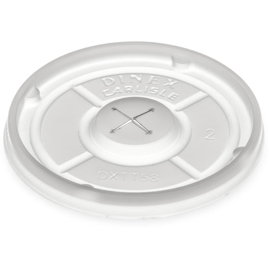 Dinex Translucent Tumbler Lid with Straw Slot(1000/cs) - Translucent