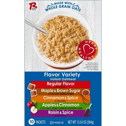 RALSTON FOODS 13.54 OZ INSTANT OATMEAL VARIETY PACK MAPLE BROWN SUGAR/APPLE CINNAMON/CINNAMON SPICE/