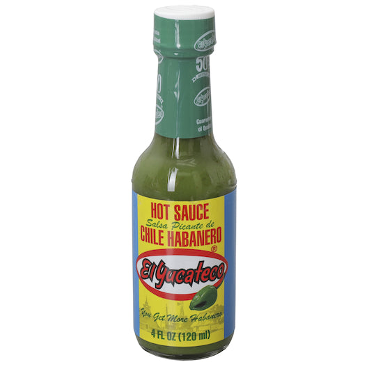 EL YUCATECO GREEN HABERNO HOT SAUCE, 12 - 4 FO