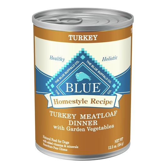 BLUE BUFFALO HOMESTYLE RECIPE NATURAL ADULT WET DOG FOOD, TURKEY MEATLOAF, 12 - 12.5 OZ
