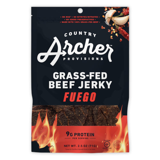 COUNTRY ARCHER JERKY CO CRUSHED RED PEPPERS BEEF JERKY FUEGFUEG, 12 - 2.5 OZ