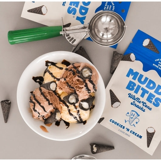 MUDDY BITES COOKIES N CREAM WAFFLE CONE SNACK, 12 - 2.33 OZ