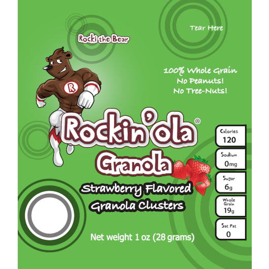 ROCKIN'OLA STRAWBERRY GRANOLA SNACK, 250 - 28GR