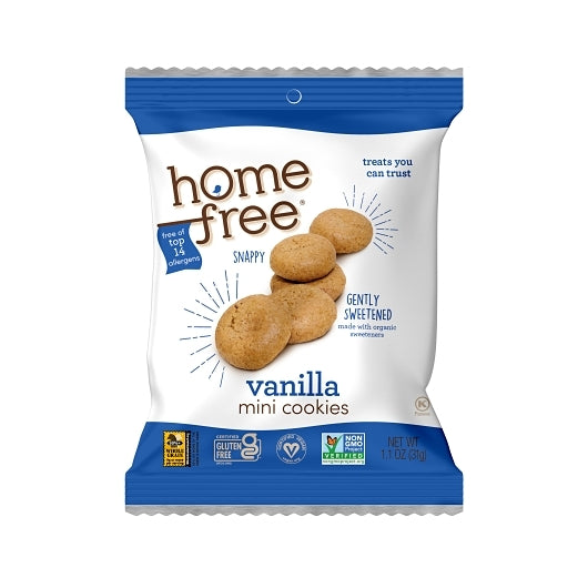 Vanilla Mini Cookies, 70% Organic, GF, Top 1 4 Free, 10/1.1 Oz., Tray