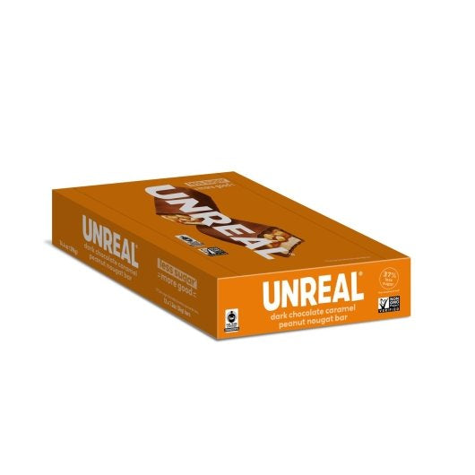 UNREAL BRANDS DARK CHOCOLATE CARAMEL PEANUT NOUGAT BARS, 6 - 12 - 0.074 LB