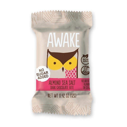 AWAKE NO SUGAR ADDED 6 x 50ct Bites Changemaker - Dark Choc Almond Sea Salt - MASTER CASE
