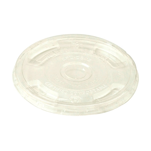 10-24 oz Cup Clear Flat Lids - Ingeo - Compostable