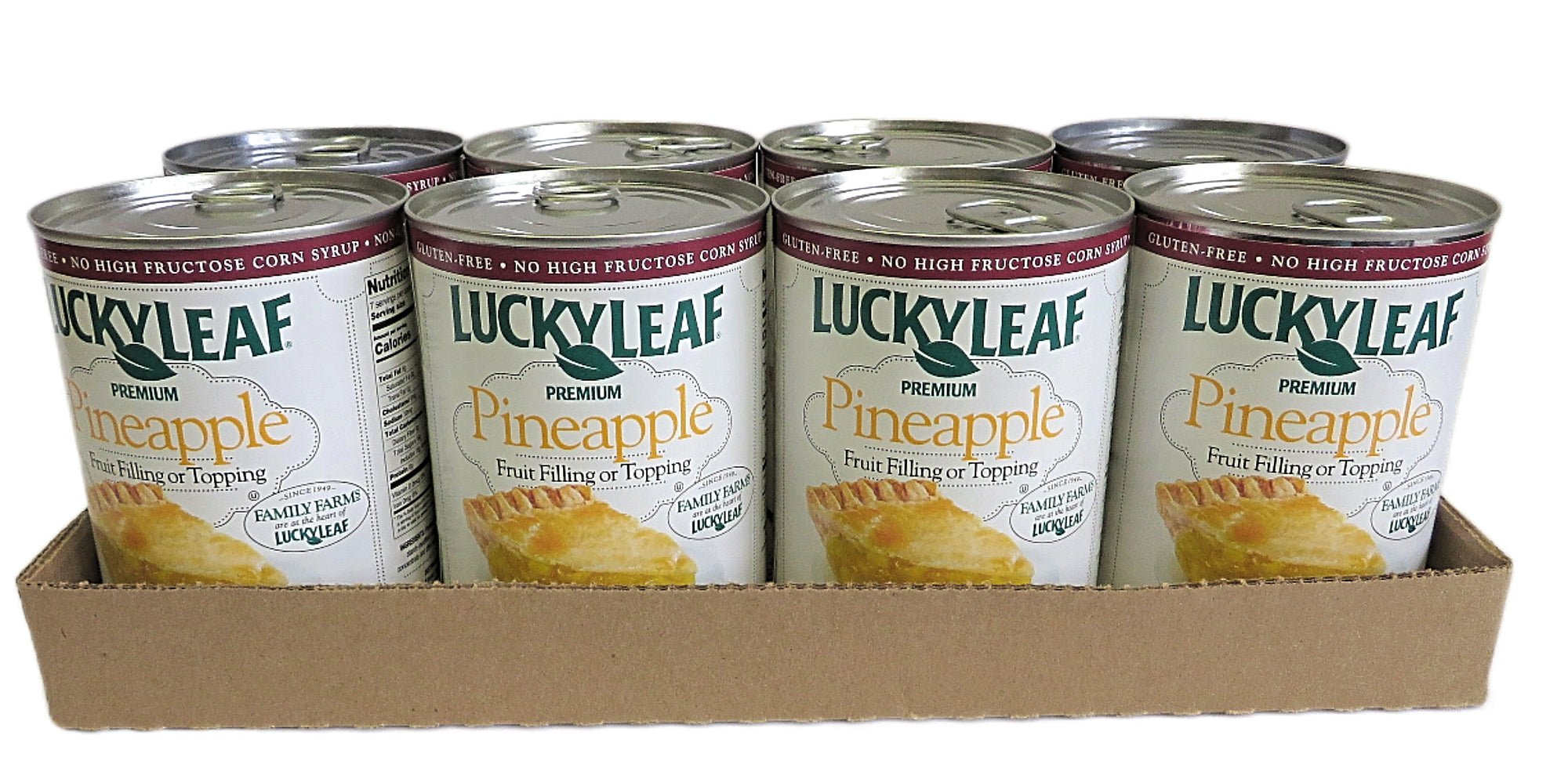 LUCKY LEAF Premium Pineapple fruit filling & topping - 8/21 Oz Cans