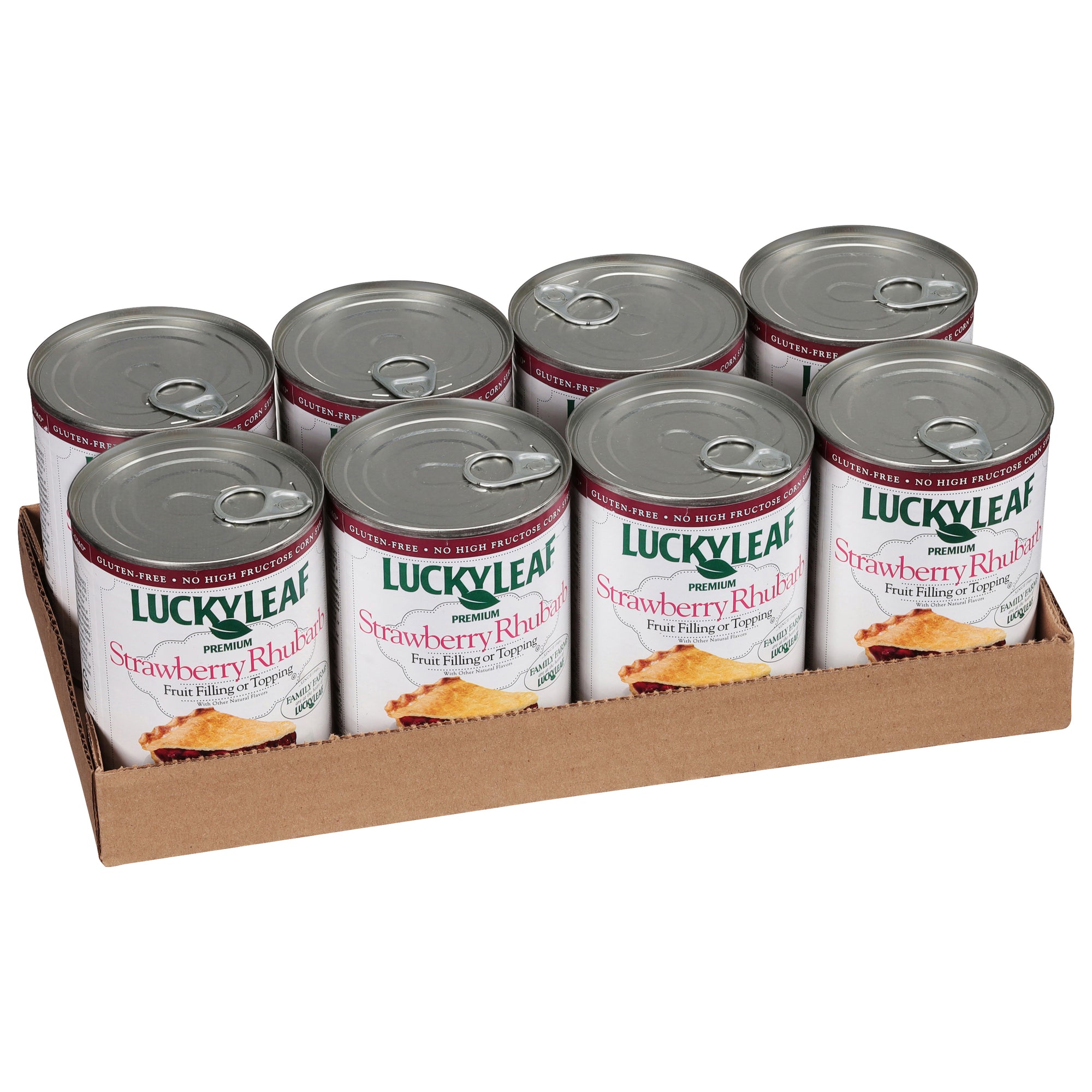 Lucky Leaf Premium Strawberry Rhubarb Fruit Filling & Topping 21 oz cans