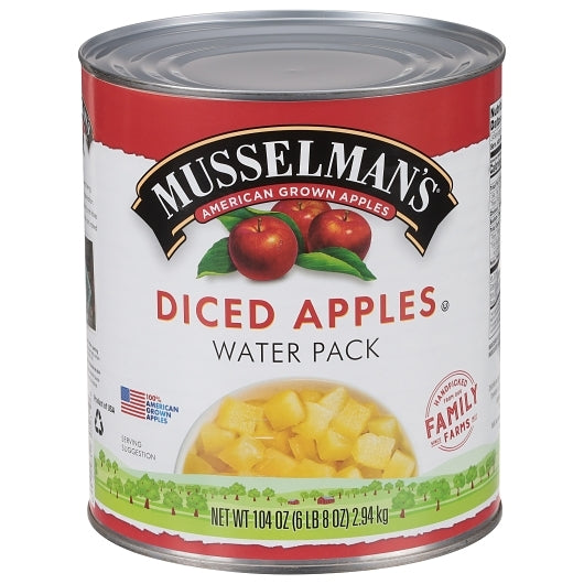 MUSSELMAN'S Diced Apples Water Pack - 3/104 Oz Cans