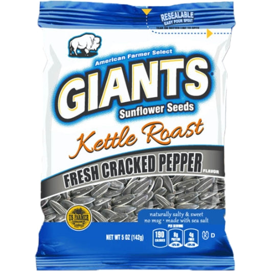 GIANT SNACK INC GIANTS KETTLE FRESH CRACKED PEPPER SEEDS, 12 - 5 OZ