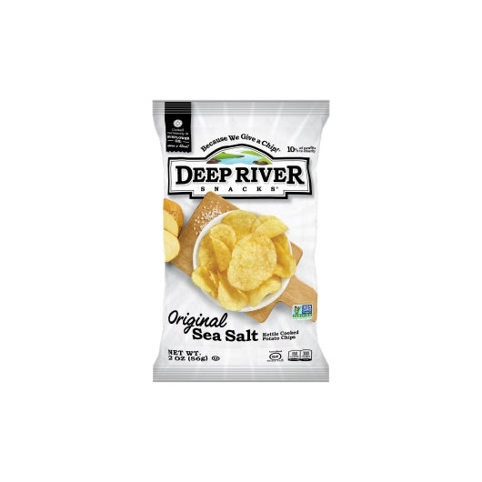 DEEP RIVER SNACKS ORIGINAL SEA SALT KETTLE POTATO CHIPS, 24 - 2 OZ