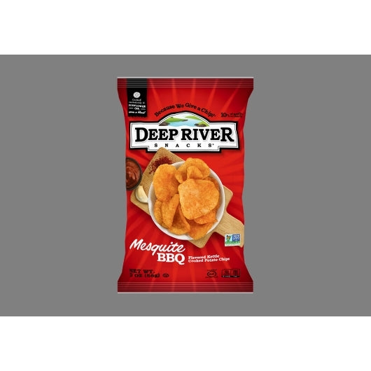 DEEP RIVER SNACKS MESQUITE BBQ KETTLE POTATO CHIPS, 24 - 2 OZ